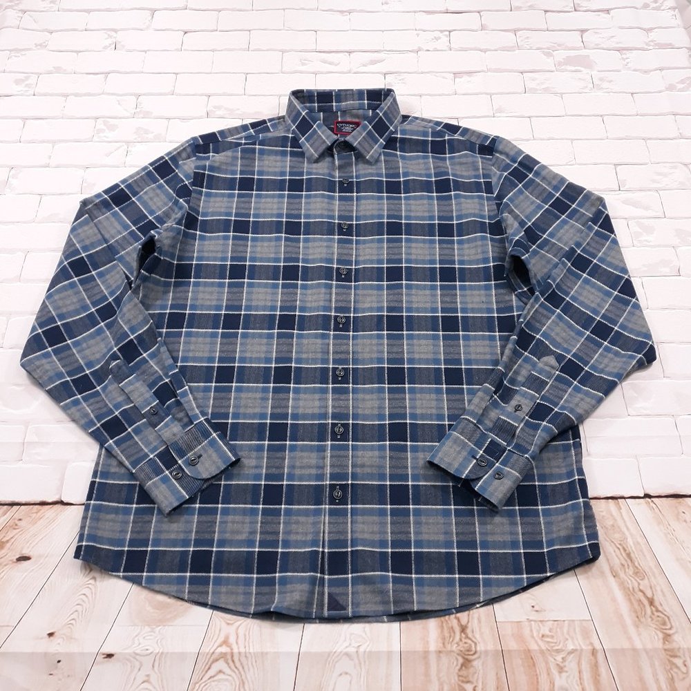 UNTUCKit Flannel Shirt Men Size XLT Tall Heavy Cotton Plaid Button Up No Wrinkle